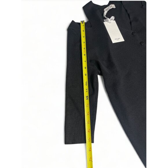 Grace Karin Women's Black Ribbed Cardigan Sweater With Button Front 2XL - Picture 8 of 11